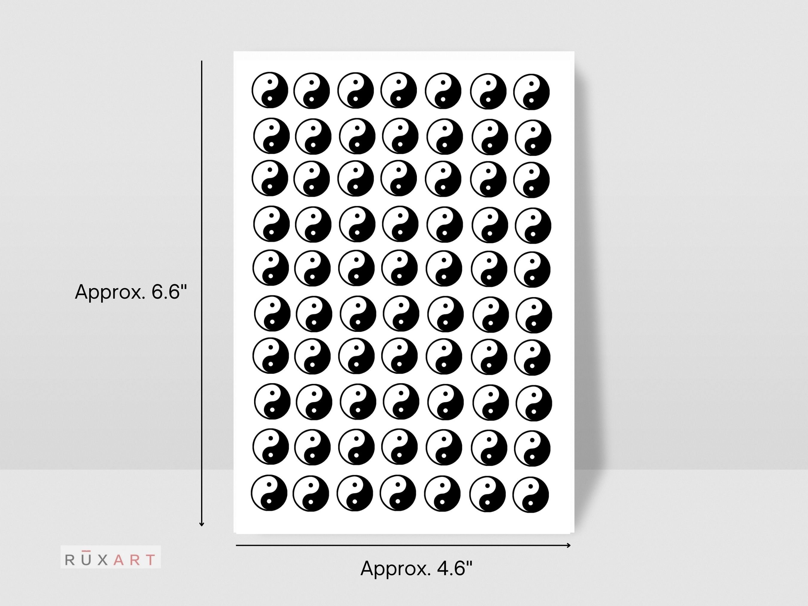Yin Yang Stickers - 140 Black White Stickers - Half Inch Stickers ...