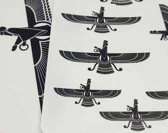 Faravahar Sticker Sheets CLEAR -. Approx. 4.5"x6.5" Sticker Sheet. Made in USA.