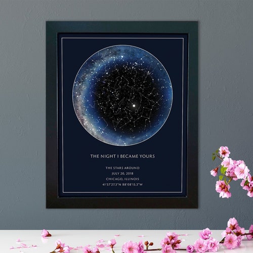 Custom Star Map Night Sky Print Star Map Constellation - Etsy