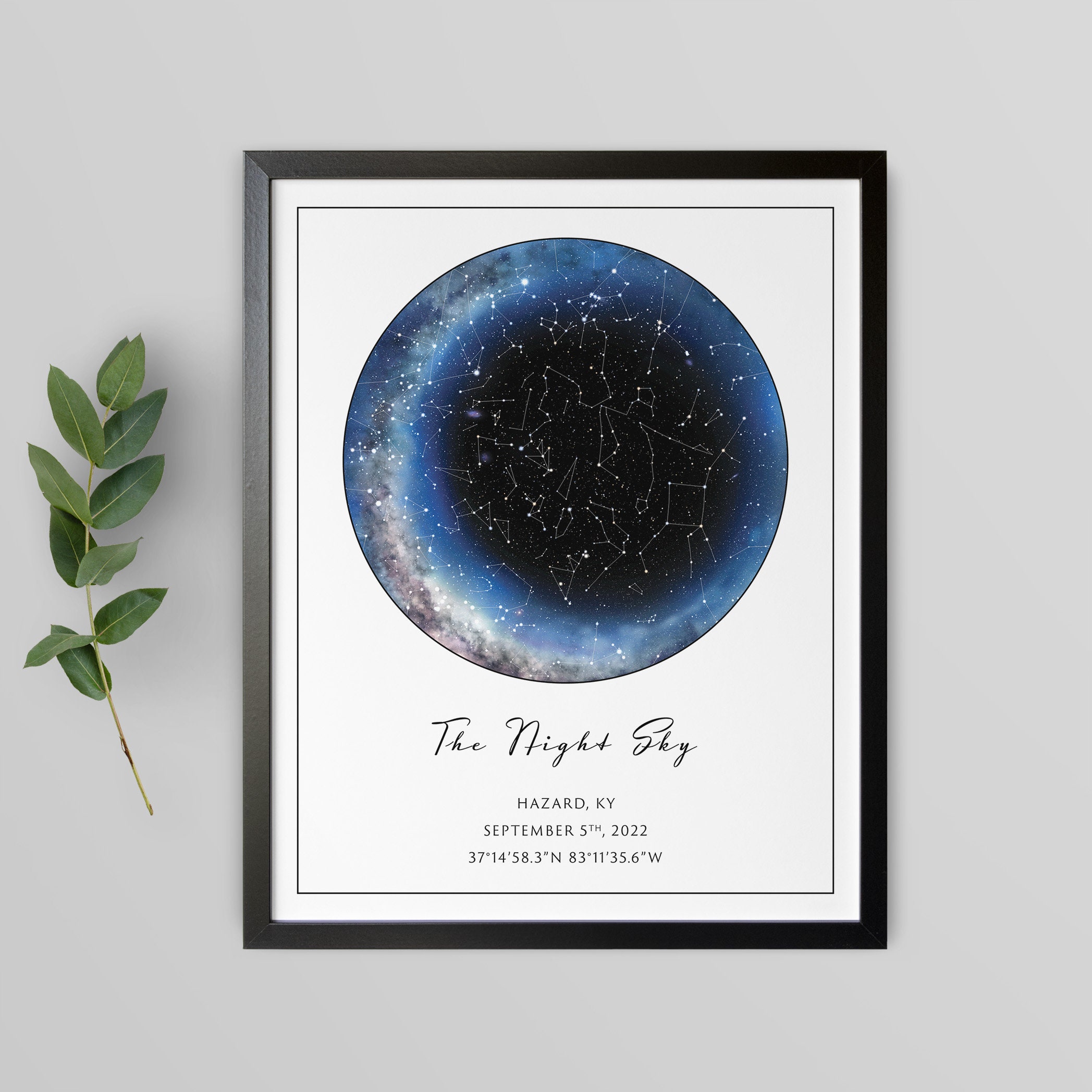 1 Year Anniversary Gift, 1st Wedding Anniversary Gift, Paper Anniversary Gift for Husband, Gift Ideas, Personalized Gift, Custom Star Map