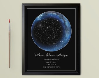 Custom Star Map | Digital Poster | REAL Night Sky | Custom Star Poster | Constellation Map Digital | Personalized Gift | Unique Gift