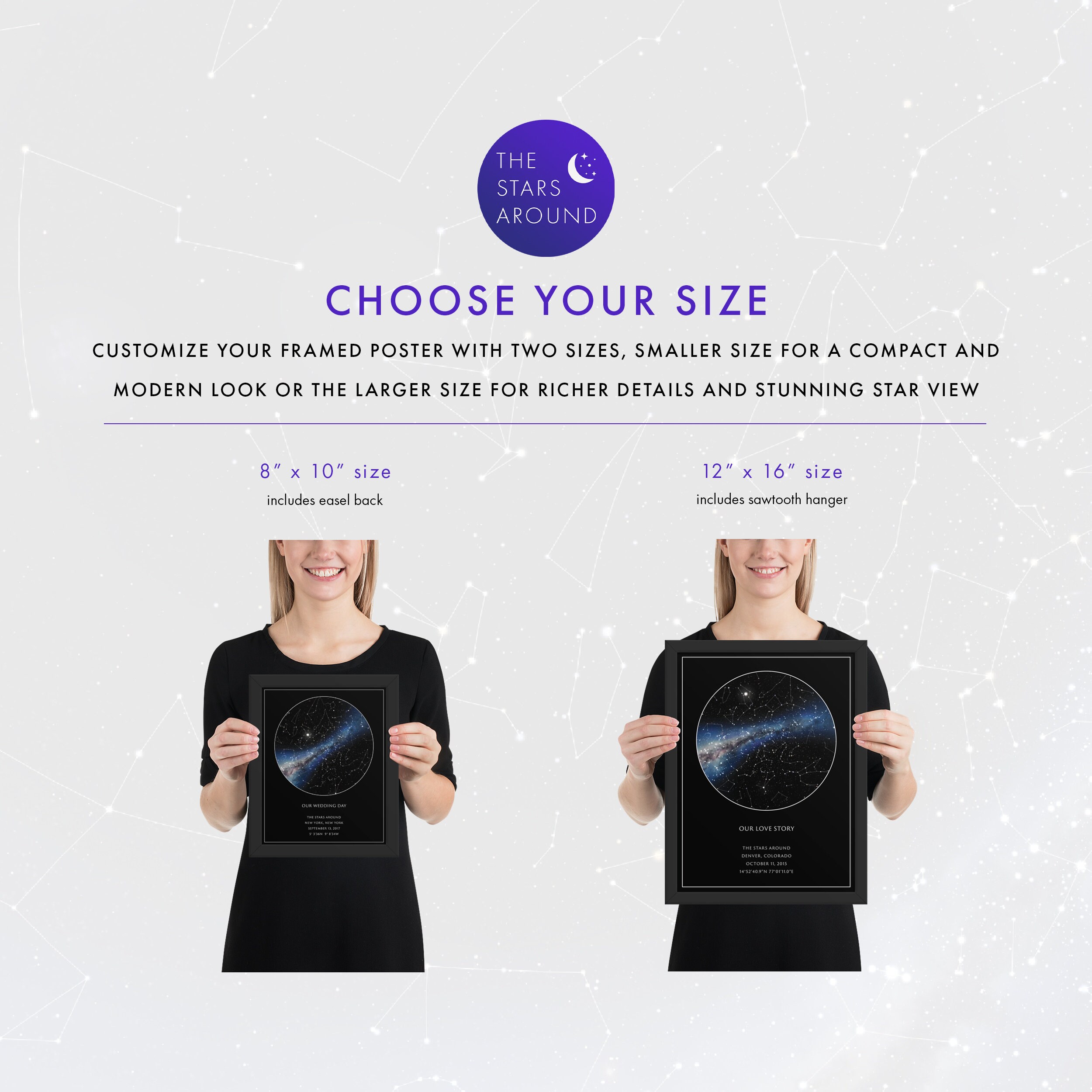 Custom Star Map Realistic Constellation Poster Night Sky | Etsy