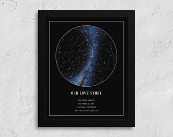 Custom Star Map Realistic Constellation Poster Night Sky | Etsy