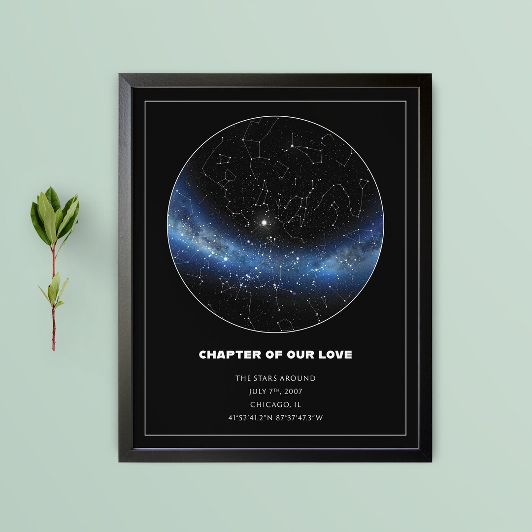 Realistic Night Sky Poster, Custom Star Map, Best Selling Constellation ...