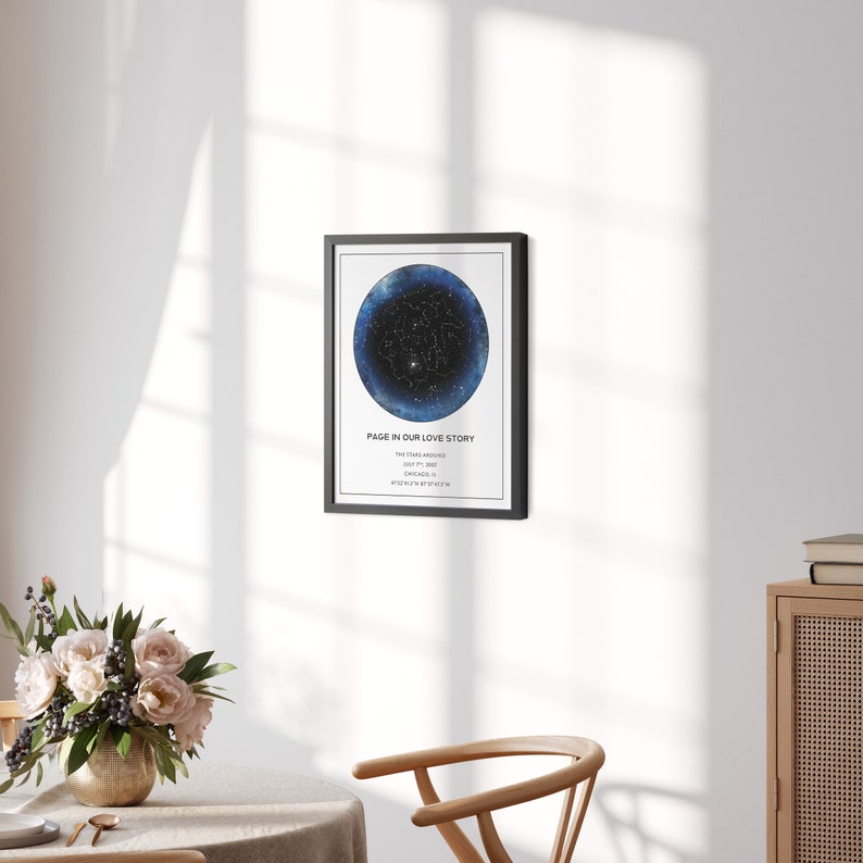 Custom Star Map Print, Night We Met Anniversary Gift, Night Sky Print, Star Map Poster, Wedding Gift, Constellation Print, Personalised Gift image 2