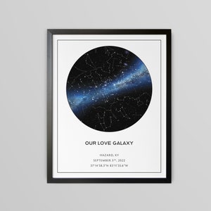 Under These Stars Print, Custom Night Sky & Map, Paper Gift, First Anniversary Gift, Gift for Husband, First Year Anniversary Gift