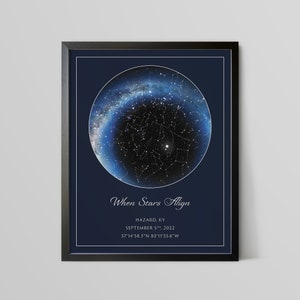 Custom Star Map | White Star Map Poster | The REAL Night Sky | Constellation Map | Custom Star Poster | Personalized Gift | Custom Gift