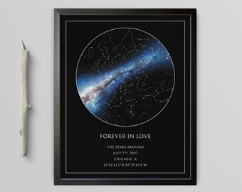 Personalized Custom Star Map - New Job Gift - Office Decor for Men - Custom Star Map Gifts - Corporate Gifts - Promotion Gifts - Boss Gifts