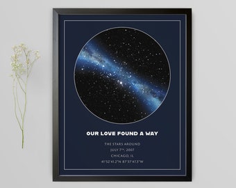 Custom Star Map | DIGITAL DOWNLOAD | REAL Night Sky | Custom Star Poster | Constellation Map Digital | Personalized Gift | Unique Gift