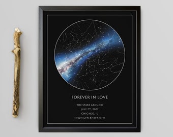 First Date Gift, Our First Date Memory, The Night We Met, Date Night, Where We Met, Custom Night Sky, Star Map Personalized, For Her, Him