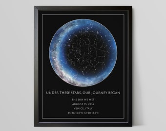 Gift for Boyfriend from Girlfriend to Him | Men Birthday | Husband Anniversary | Personalize Night Sky | Custom Star Map Gift | Star Poster