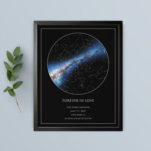 Custom Star Map, Most REALISTIC Night Sky Print, The Perfect Personalized Anniversary Gift, PRINTED POSTER