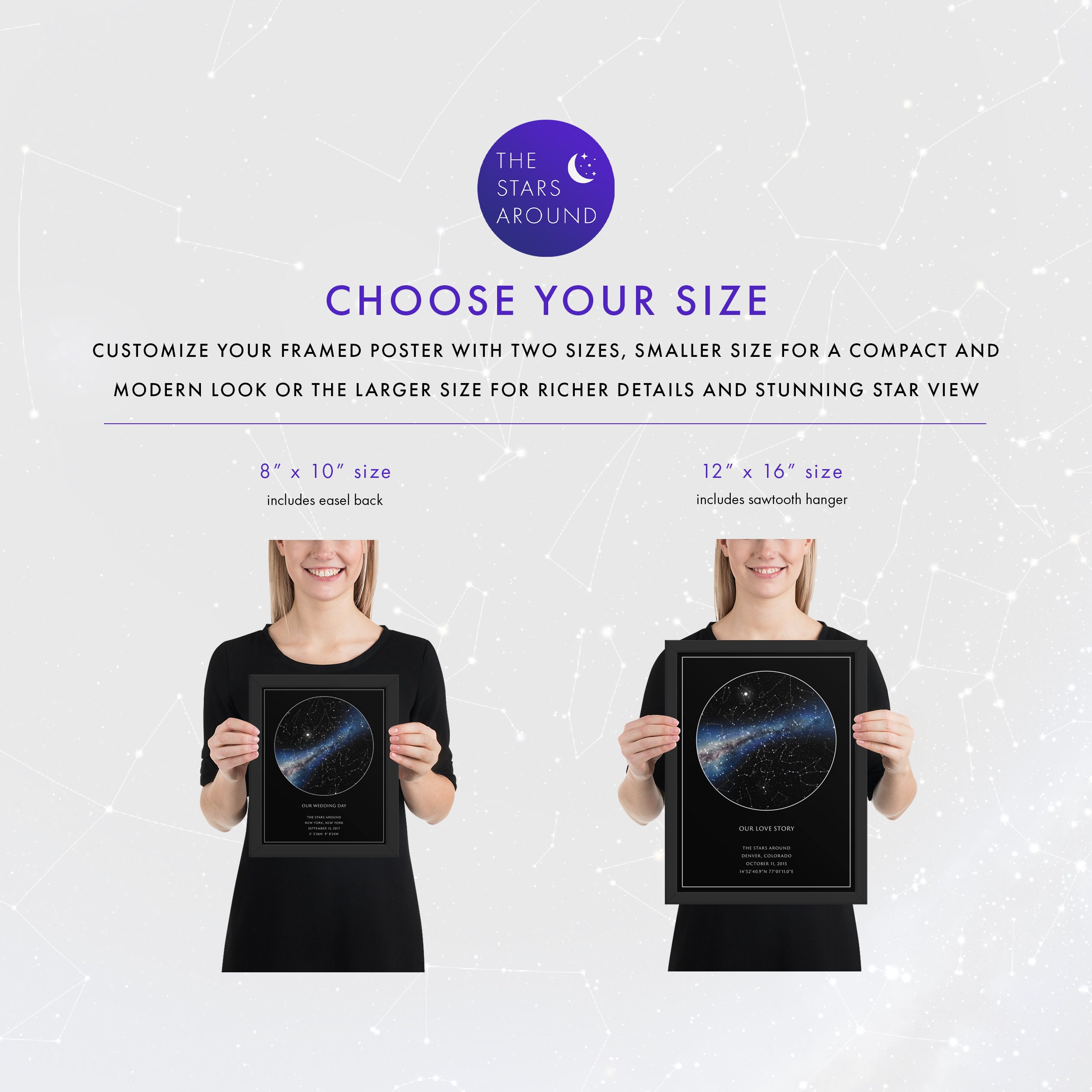 Custom Star Map Realistic Night Sky Map Custom Star Poster - Etsy Canada