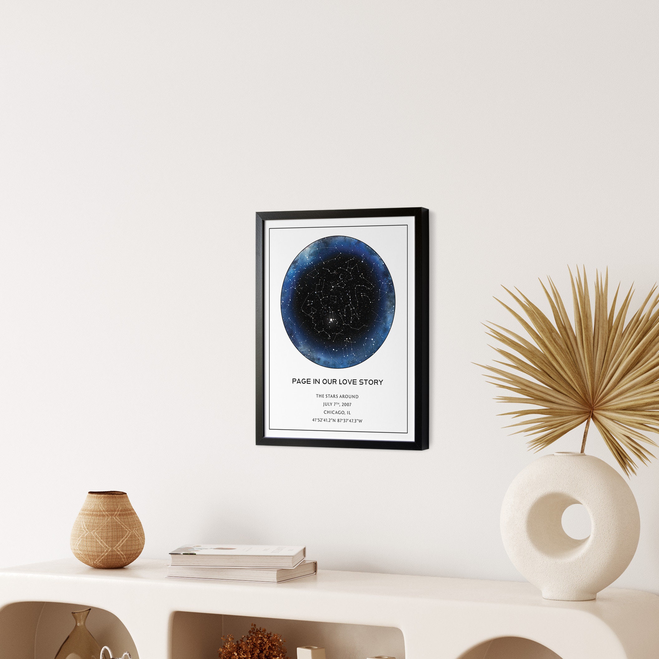 Wisconsin Map Star Custom Star Map | White Star Map Poster | the REAL Night Sky ...
