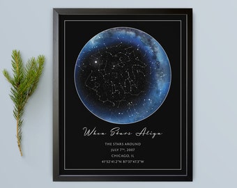 The Day You Became My Dad: Star Map - Father's Day Gift, Night Sky Print, Daddy-Daughter Gift, First Father's Day Gift, Dad's Birthday Gift