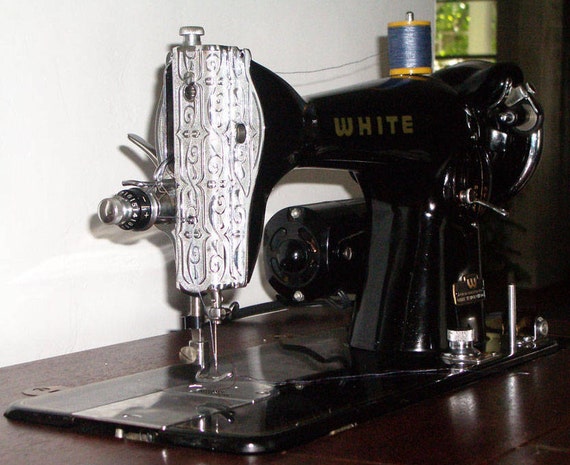 Vintage 1950 White Electric Sewing Machine Etsy