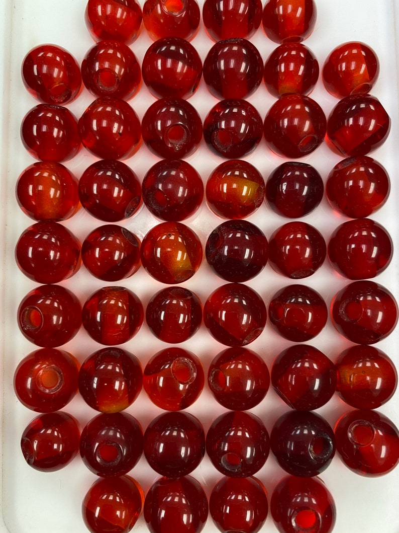 CLEARANCE 2.5mm 3mm Large Hole Red Glass Round Beads 8mm Etsy