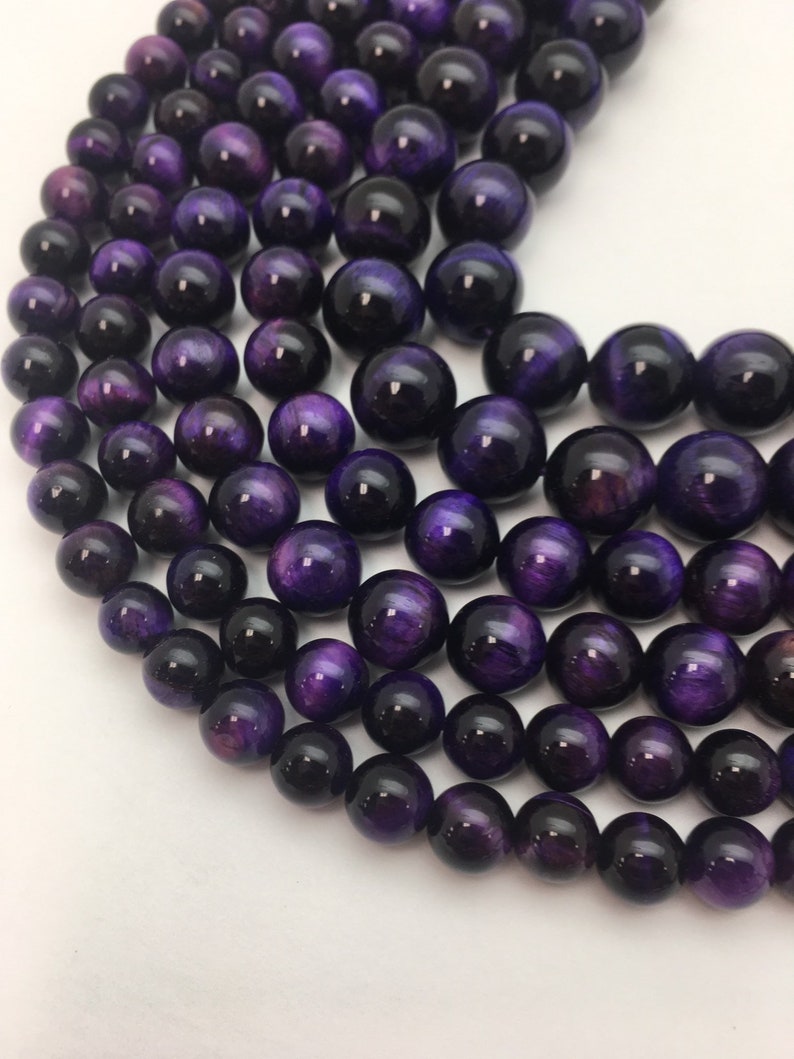 Purple Tiger Eye beads 8mm 10mm 12mm mala beads wholesale Etsy