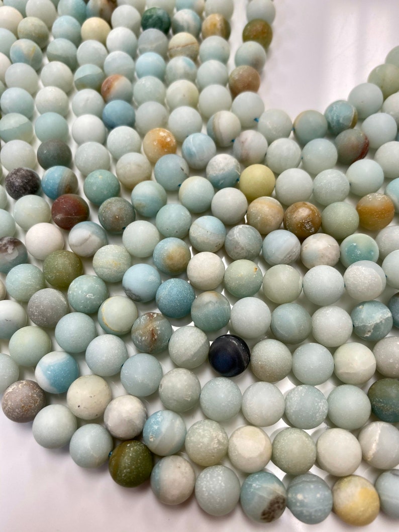 Matte Amazonite Beads 4mm 6mm 8mm 10mm Etsy
