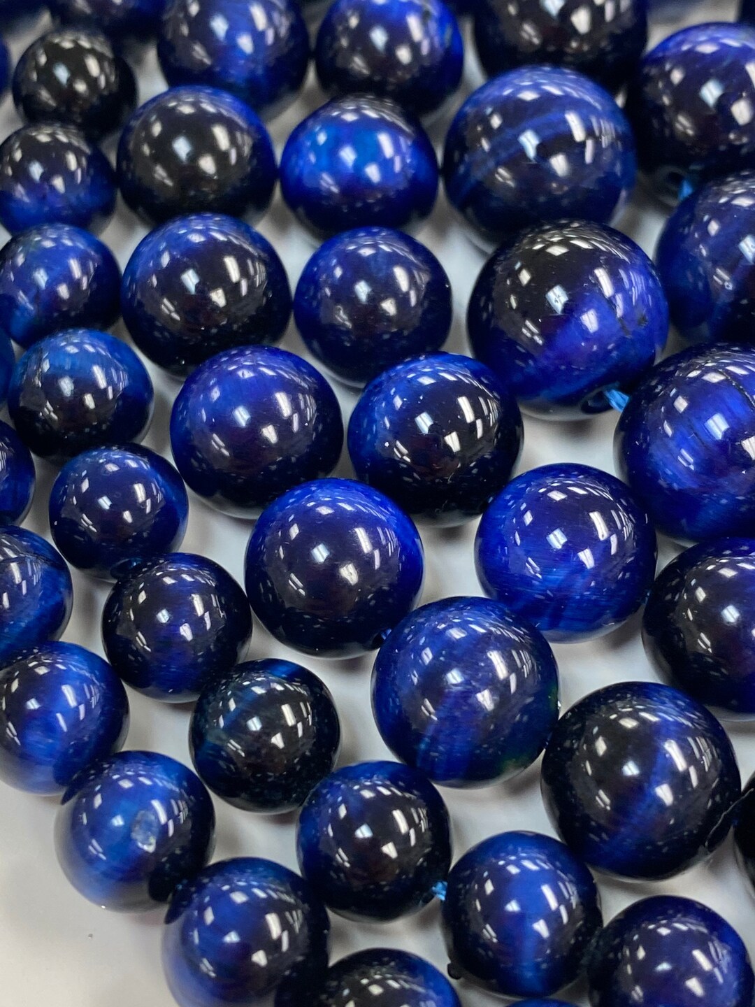 Blue Tiger Eye Beads Mala Beads, 8mm, 10mm, 12mm, 14mm WHOLESALE Prices