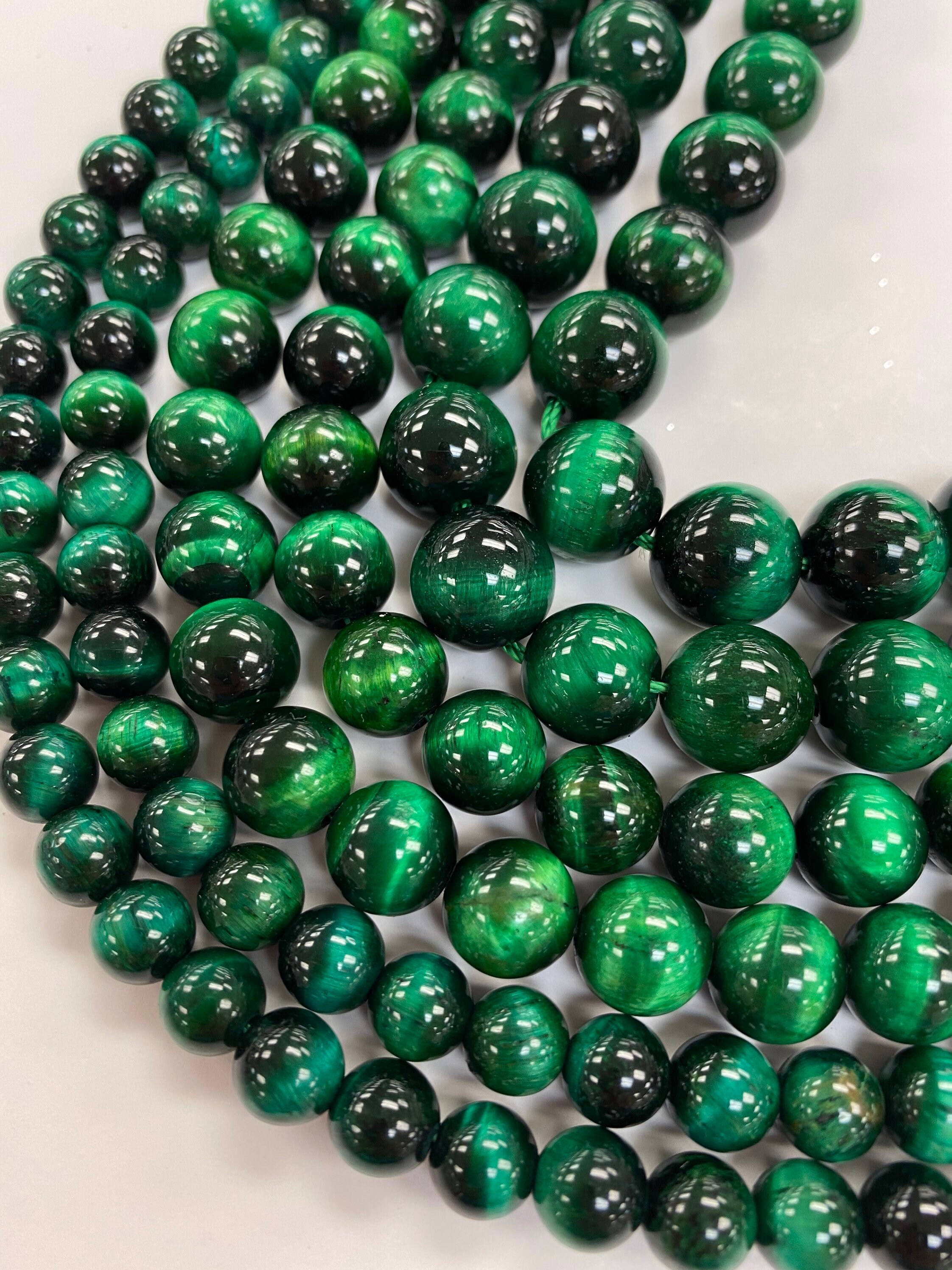 Green Tiger Eye Round Beads Grade AA 8mm 10mm 12mm Wholesale Etsy