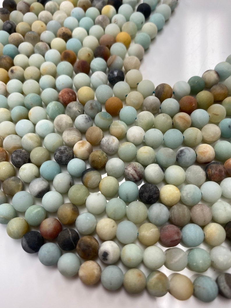 Matte Amazonite Beads 4mm 6mm 8mm 10mm Etsy