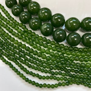 Green Taiwan Jade Round Beads 4mm, 6mm,