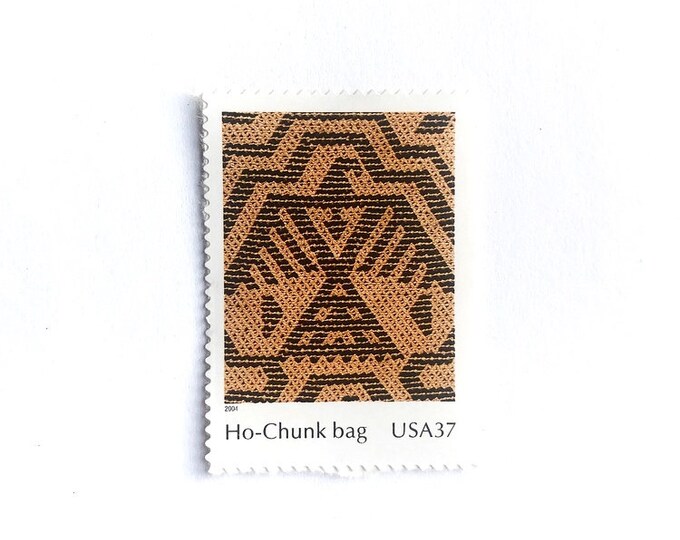 10 Art of the American Indian Postage Stamps // Ho-chunk Bag - Etsy