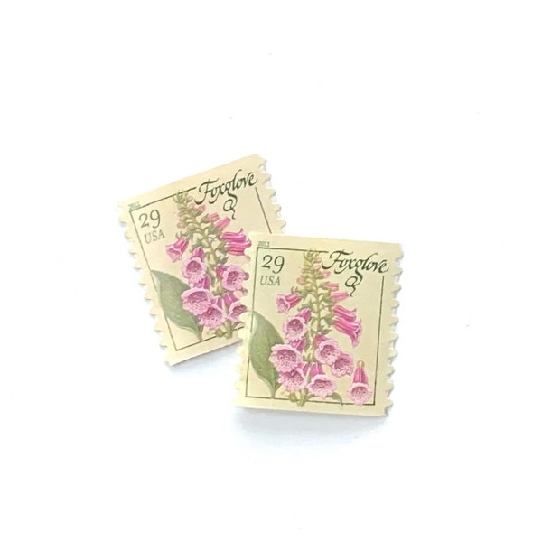 buy old stamp paper online 5 Foxglove Postage Stamps // UNUSED// 29 cent herbs // pink postage // garden wedding // farm // vintage // botanical // floral
