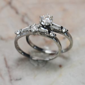 Platinum and Natural Diamond Wedding Set