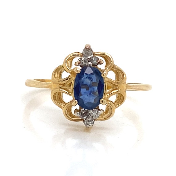 Oval Natural Sapphire and Diamond Ring
