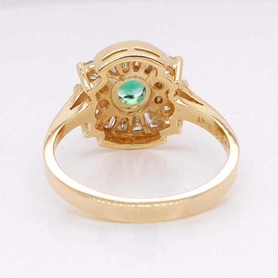 14k Yellow Gold Natural Emerald & Mined Diamond R… - image 2