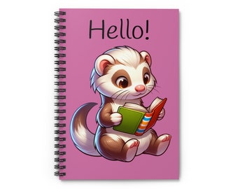 Ferret Design POD Gift Ideas for Kids and Teachers Spiral Notebook - Ruled Line