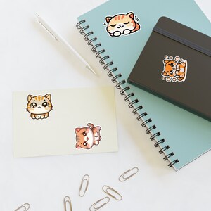 Süße Tabby-Katze, gut für Kindergeschenke, Katzen-Design-POD-Aufkleberbögen