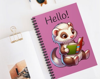 Ferret Design POD Gift Ideas for Kids and Teachers Spiral Notebook - Ruled Line