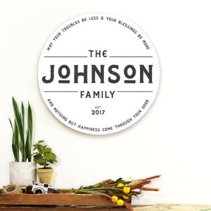 Established Sign | Last Name Wood Sign | Family Name Sign Wood | Custom Family Sign | Last Name Sign | Wooden Name Sign | Round Name Sign