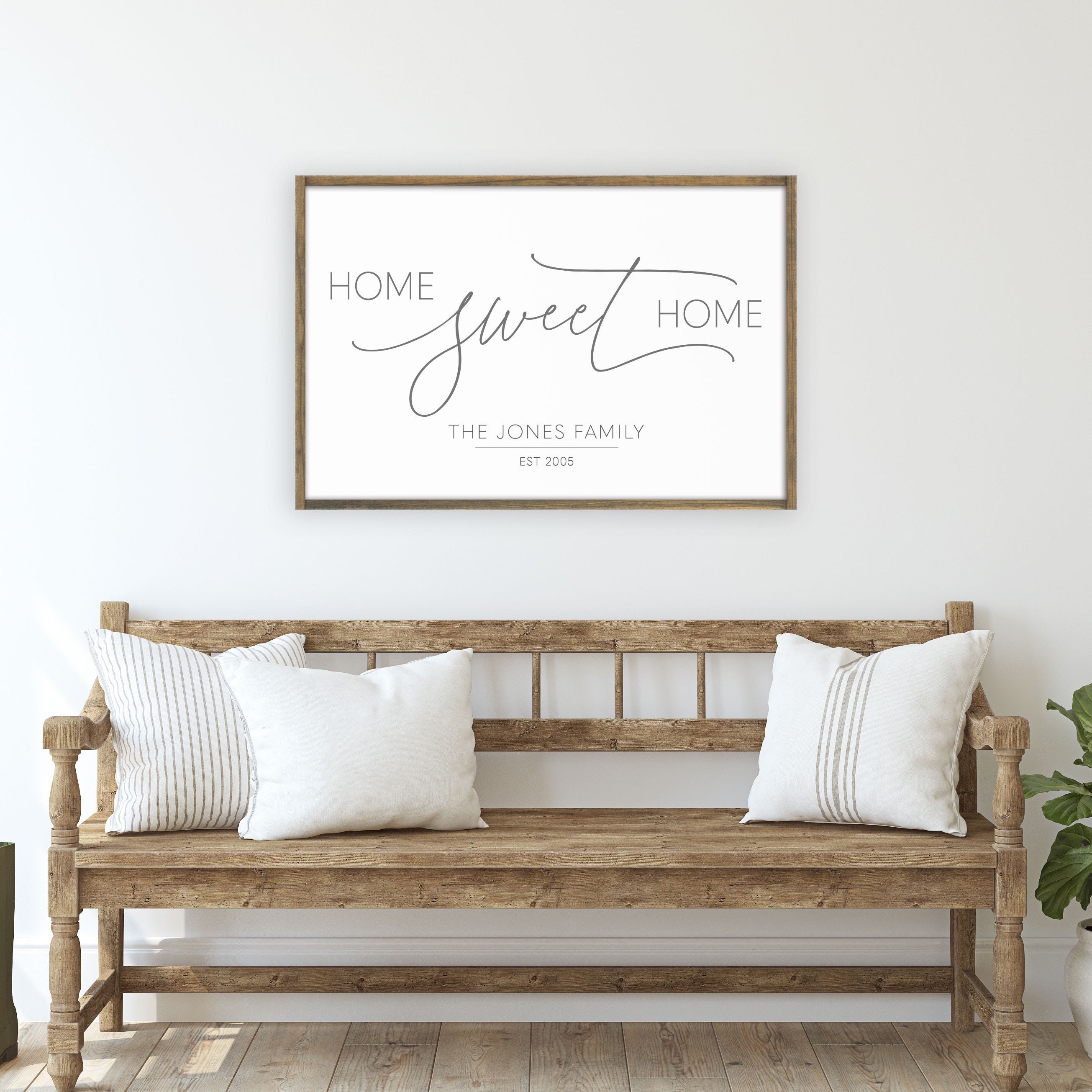 Farmhouse Wall Decor Home Sign Home Sweet Home Established - Etsy