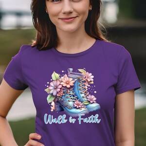 Walk By Faith Christian T-shirt, Ladies Christian Apparel, Walk By Faith Graphic, Faith T-shirt, Church Tee, 2nd Corinthians 5:7
