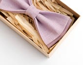 Pale purple bow tie, Purple tie for wedding, linen tie, Thistle tie, bow tie for men, wedding bow tie, thistle necktie, pale purple men tie