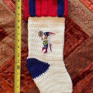 Medias navideñas de ganchillo hechas a mano Boston Sport Teams