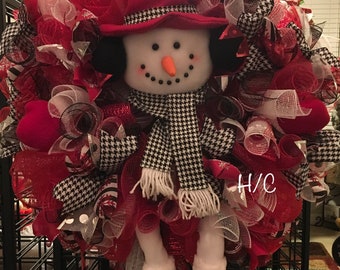 Full Body Snowman Christmas Wreath