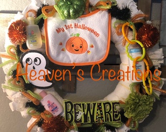 My 1st Halloween Diaper Wreath