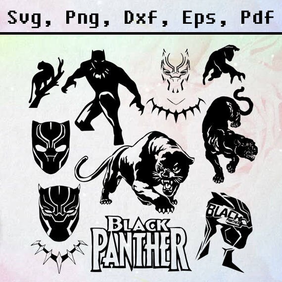 Download Black panther Cut Files Black panther SVG DXF PNG cut | Etsy