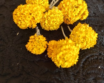 50 PCS Yellow Dried Flower Heads, Autumn Wedding Decor