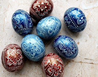 手描きウクライナのピサンキイースターエッグ、木製装飾 - Etsy 日本