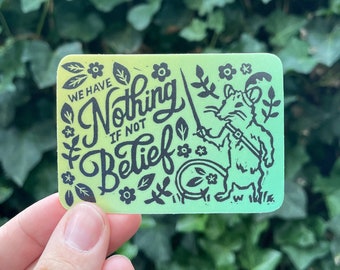 No tenemos nada más que la fe - Pegatina de Reepicheep - de Las Crónicas de Narnia de C.S. Lewis