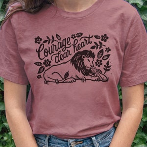Courage Dear Heart - Illustrated T-Shirt inspired by The Chronicles of Narnia by C.S. Lewis