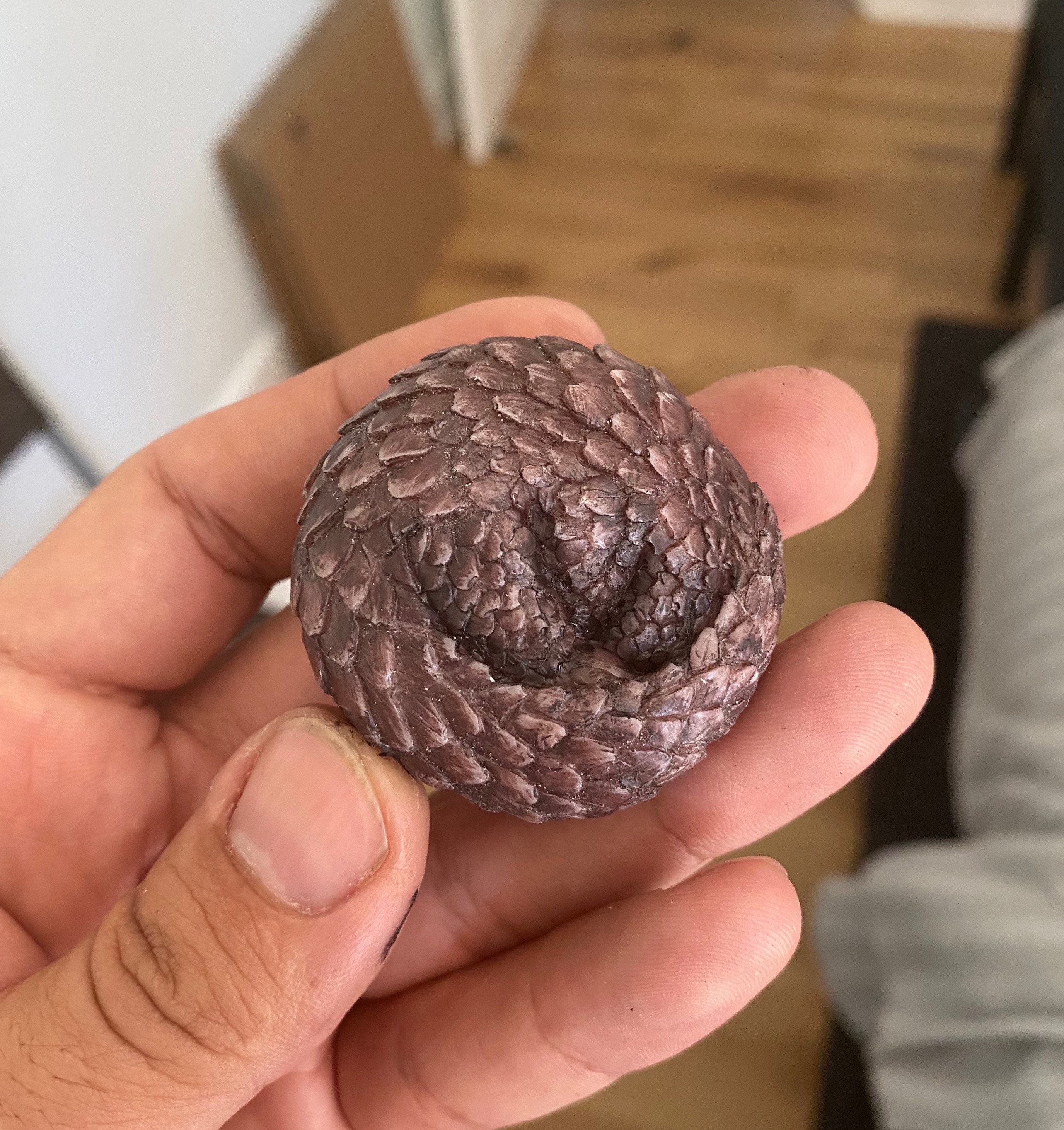 Handmade Pangolin Figurine, realistic painted