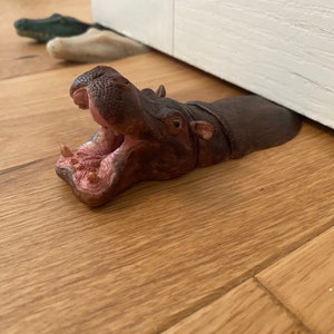 Hippopotamus Door Stopper, realistic painted