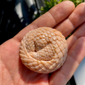 Rolled up Pangolin Figurine - 4cm diameter
